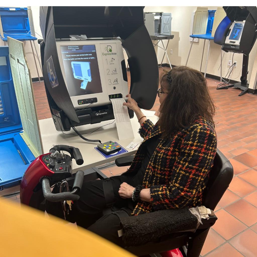 Joan Willshire Using an Electronic Voting Machine